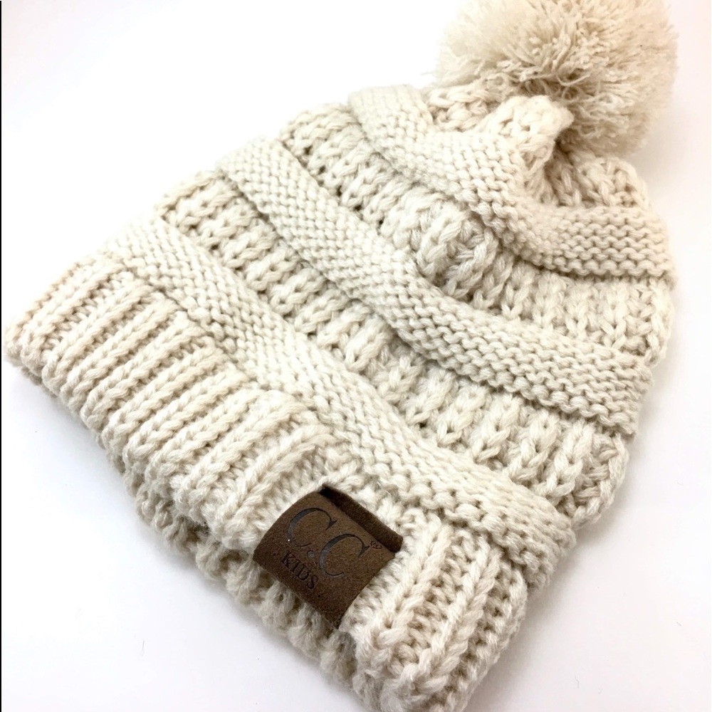 Kids C.C beanie pom pom hat